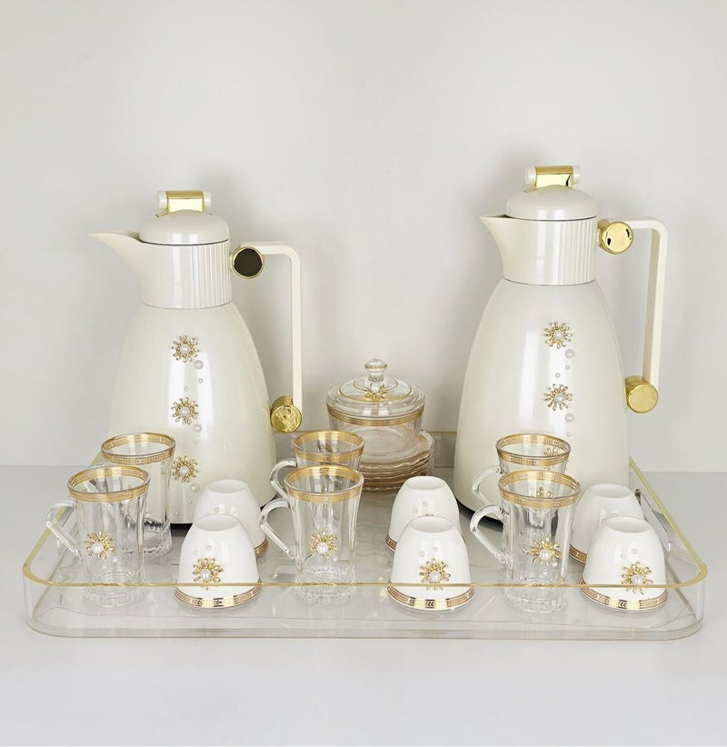 Damanhoor 22 Piece Tea And Coffee Set Complete Home Office And Wedding Gift Collection - Image 1